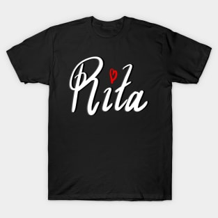 Rita popular girls first name in white. Personalized personalised customised name Rita T-Shirt